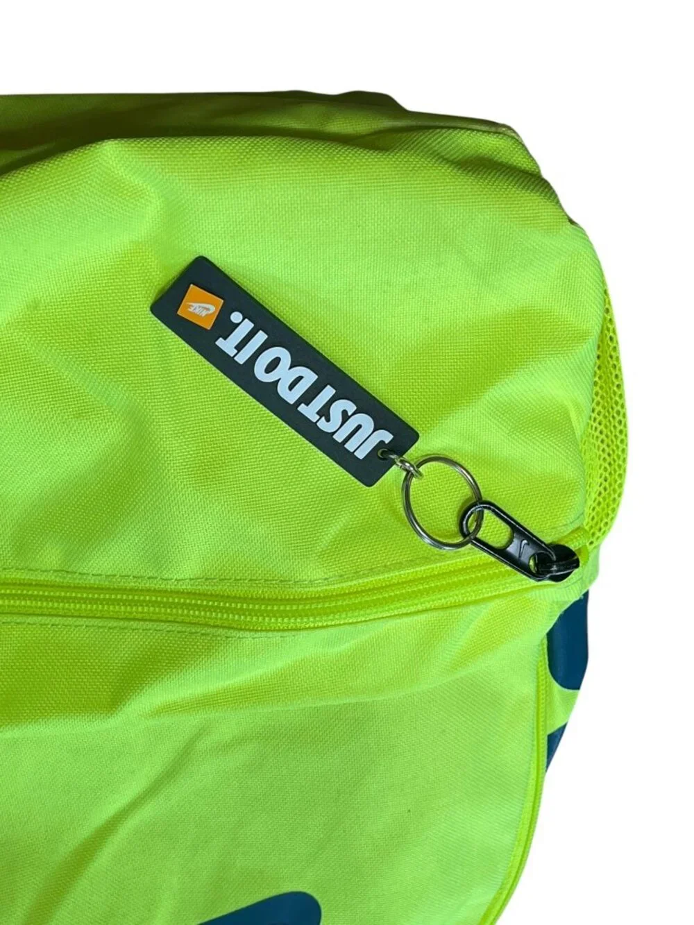 Nike Just Do It Neon Yellow Backpack 100% Polyester With Adjustable Straps & Dua